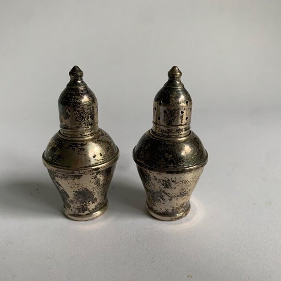 Sterling Silver Weighted Salt & Pepper Shakers with Box Vintage Duchin Creation - Picture 3 of 4